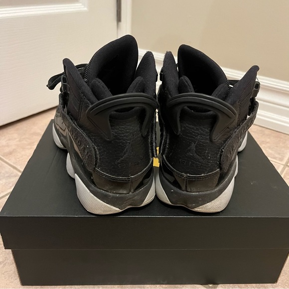 Nike Air Jordan Black 6 Rings (GS) 6Y Junior = 24cm =Women 7 👦👧 with Grey edge - Picture 6 of 8